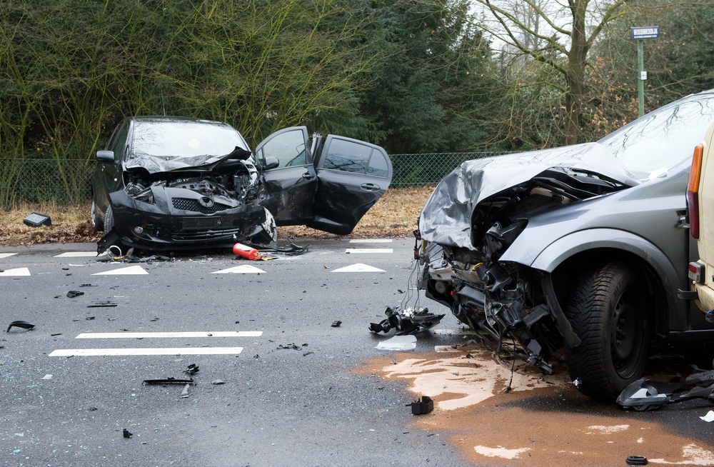 Cars crashed.//Depositphotos