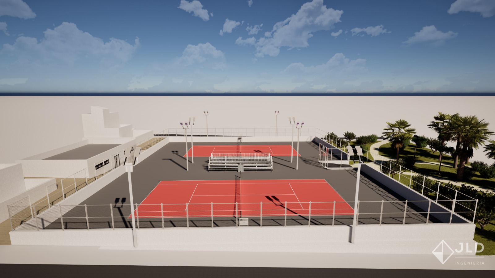 Pistas de tenis de Sibora.//Cedida